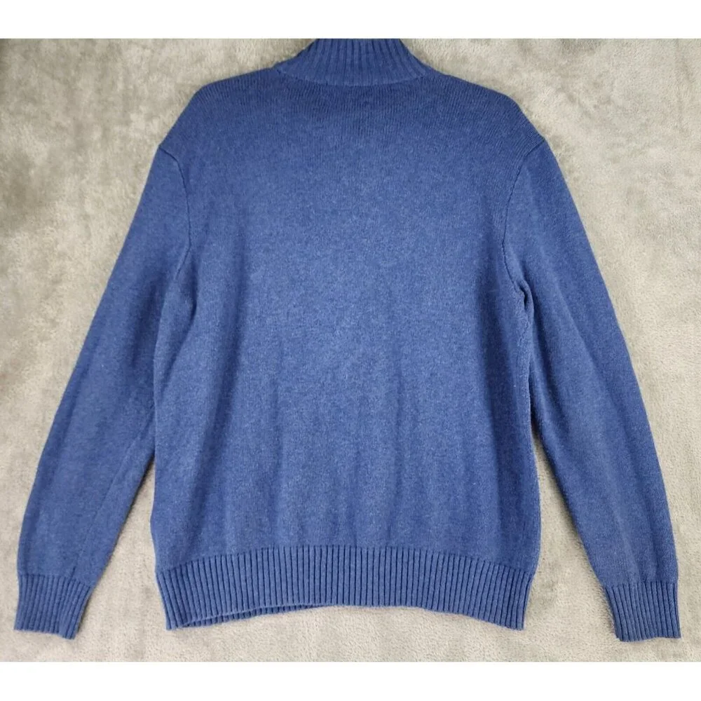 Polo by Ralph Lauren Sweater Mens XL Blue 1/4 Button Long Sleeve Preppy Vintage